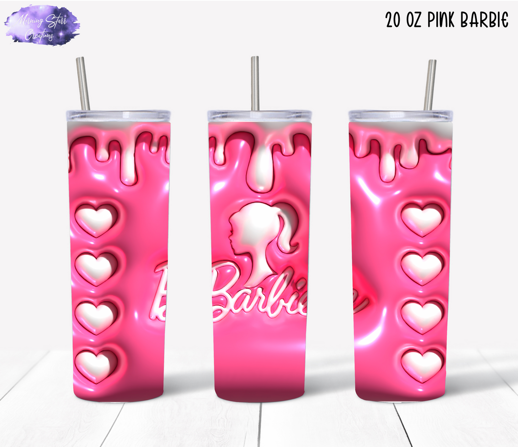 Pink Doll Hearts Tumbler