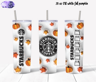 SB Coffee White Fall Tumbler