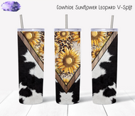 Sunflower cowhide v-split tumbler