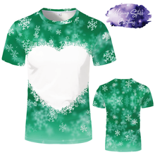 Load image into Gallery viewer, Dark Green Bleach Heart Snowflake T-Shirt *PRE-ORDER*
