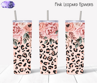 Pink Leopard Flowers tumbler