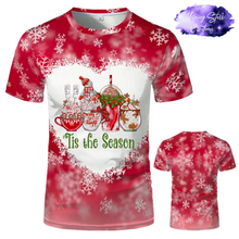 Load image into Gallery viewer, Red Bleach Heart Snowflake T-Shirt *PRE-ORDER* 2nd set of designs
