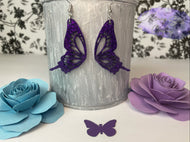 Deep Purple Butterfly Earrings