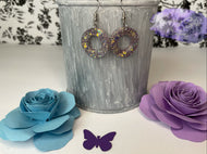 Lavender Gold Hollow Circle Earrings