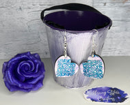 Teal & Lavender Heart Earrings