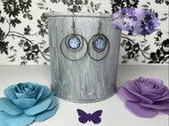 Purple and Blue Dreamcatchers in Double Sterling Silver Hoop Earrings